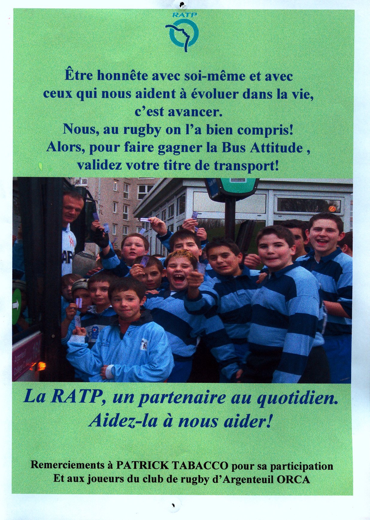 RATP Tabacco Ecole de rugby